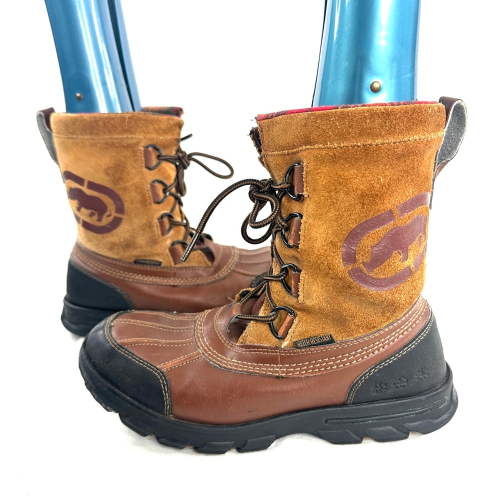 Ecko Unltd Braxton Lug Women Size 5.5 Brown Suede Leather Ankle Boot Winter - Picture 4 of 8